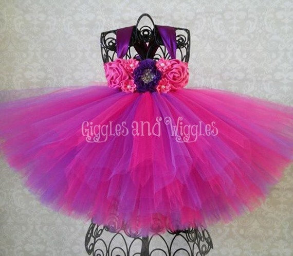 Pink and Purple Birthday Tutu Dress Pink and Purple Flower | Etsy