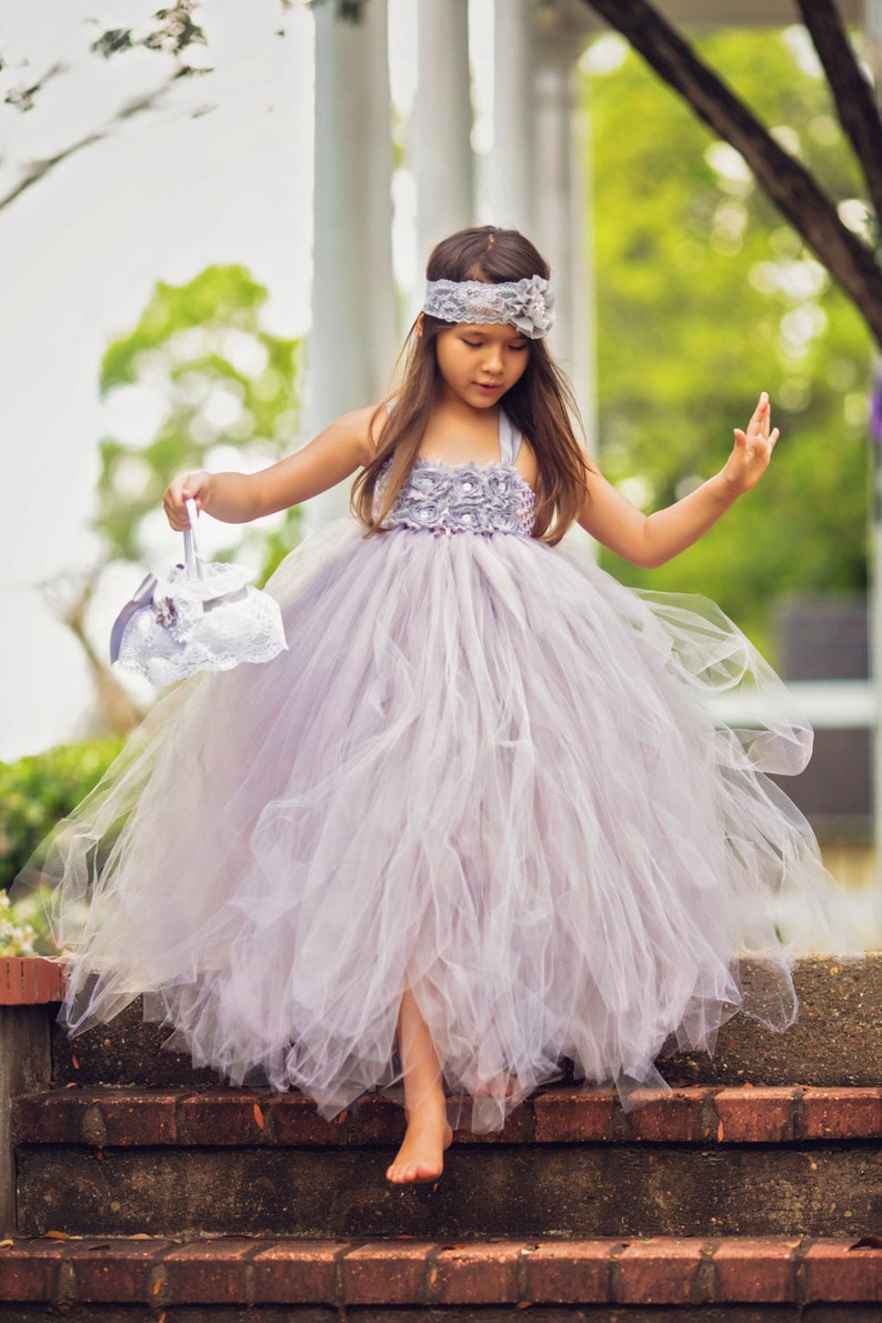 Gray Flower Girl Dress Custom Flower Girl Dress Etsy