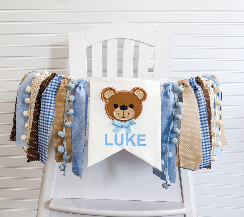 Boy Bear 1st Birthday High Chair Banner Can Do Custom Themes - Etsy