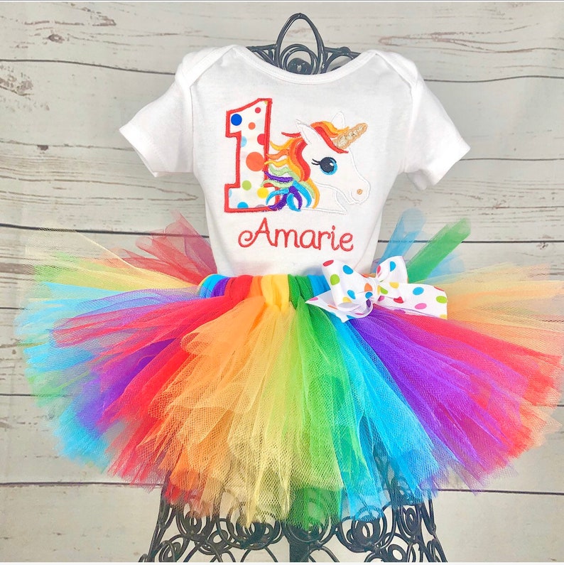 1st Birthday Rainbow Unicorn Tutu Outfit Set Cake Smash Etsy 1st Birthday Rainbow Unicorn Tutu Outfit Set Cake Smash Etsy