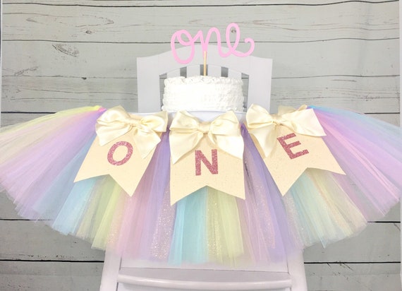 rainbow high chair tutu