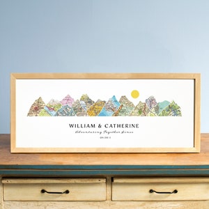 Adventure Together® Map Mountain personalisierte Weihnachtsgeschenk, Geschenk für Eltern, Geschenk für Freundin, Geburtstagsgeschenk, Geschenk für die Braut