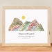 Mountain Print, Where We Met Map, Personalized Map Print, Wedding Gift for Couple, Anniversary Gift for Him, Engagement Gift for Bride 