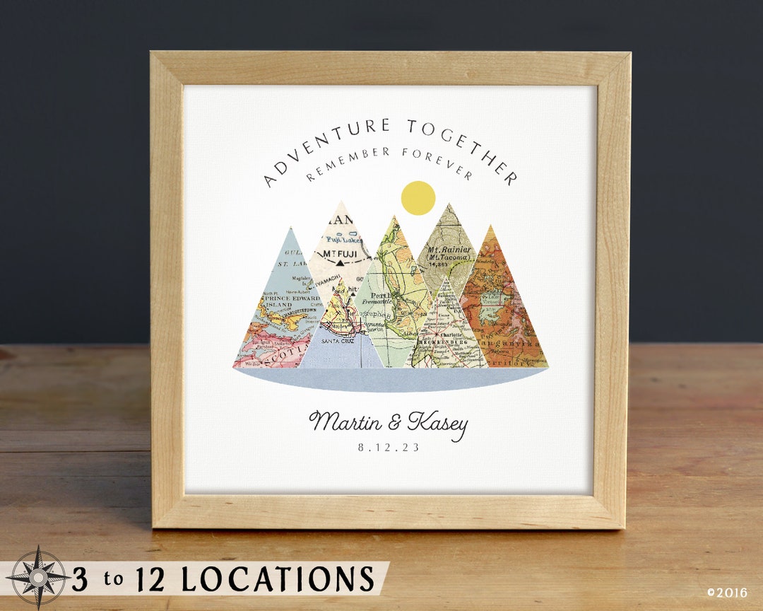 Adventure Together® Map Mountain Personalized Christmas Gift, Gift for ...