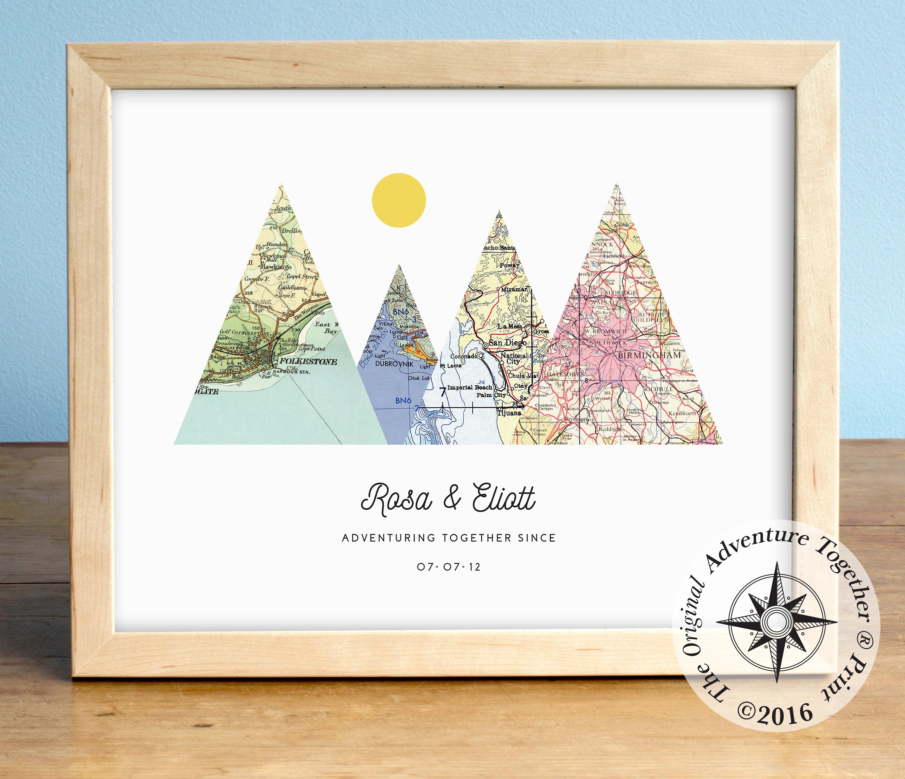 Art & Collectibles Places Lived Maps Personalized Map Canvas