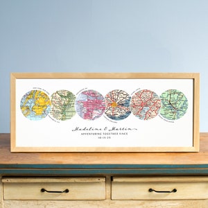 Hochzeit Karte Kunst, personalisiertes romantisches Weihnachtsgeschenk, Geschenk für Paar, Geschenk für Eltern, Jahrestagsgeschenk, Geschenk für Großeltern, 6 Kreise