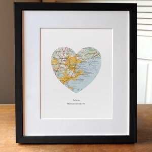 Salem Massachusetts City Heart Print, Massachusetts Art, Salem City Print, Custom City Art