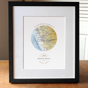 Wedding Map, Gift for Couple, Anniversary Gift, Engagement Gift, Paper Anniversary, Map Art
