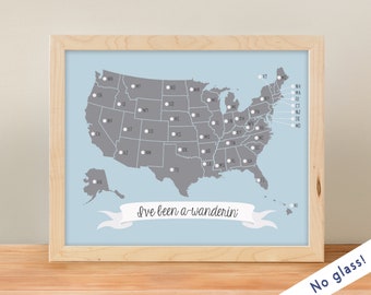 State Checklist Map - Travel Checklist Map of USA - Customizable Map of America Print - Customizable State Print