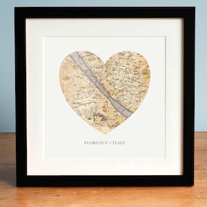 Florenz Italien Herz Karte Druck, Italien Stadt Karte Kunst, Florenz Karte Geschenk, Herzkarte Druck, Geschenk für Freund, Geburtstagsgeschenk