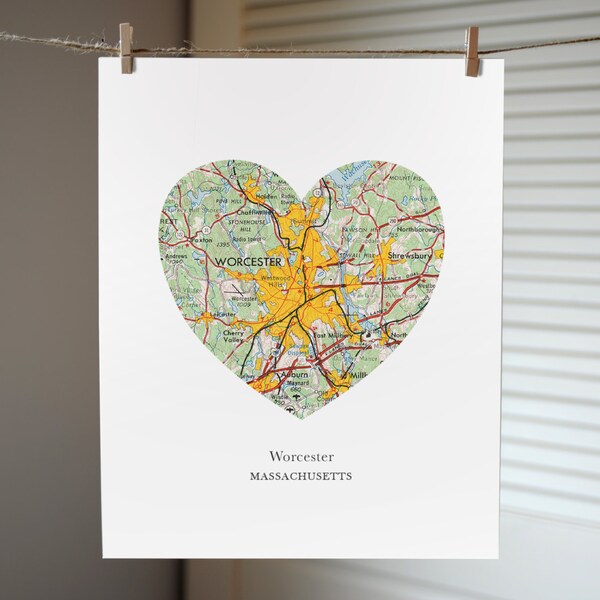 Worcester City Print Etsy