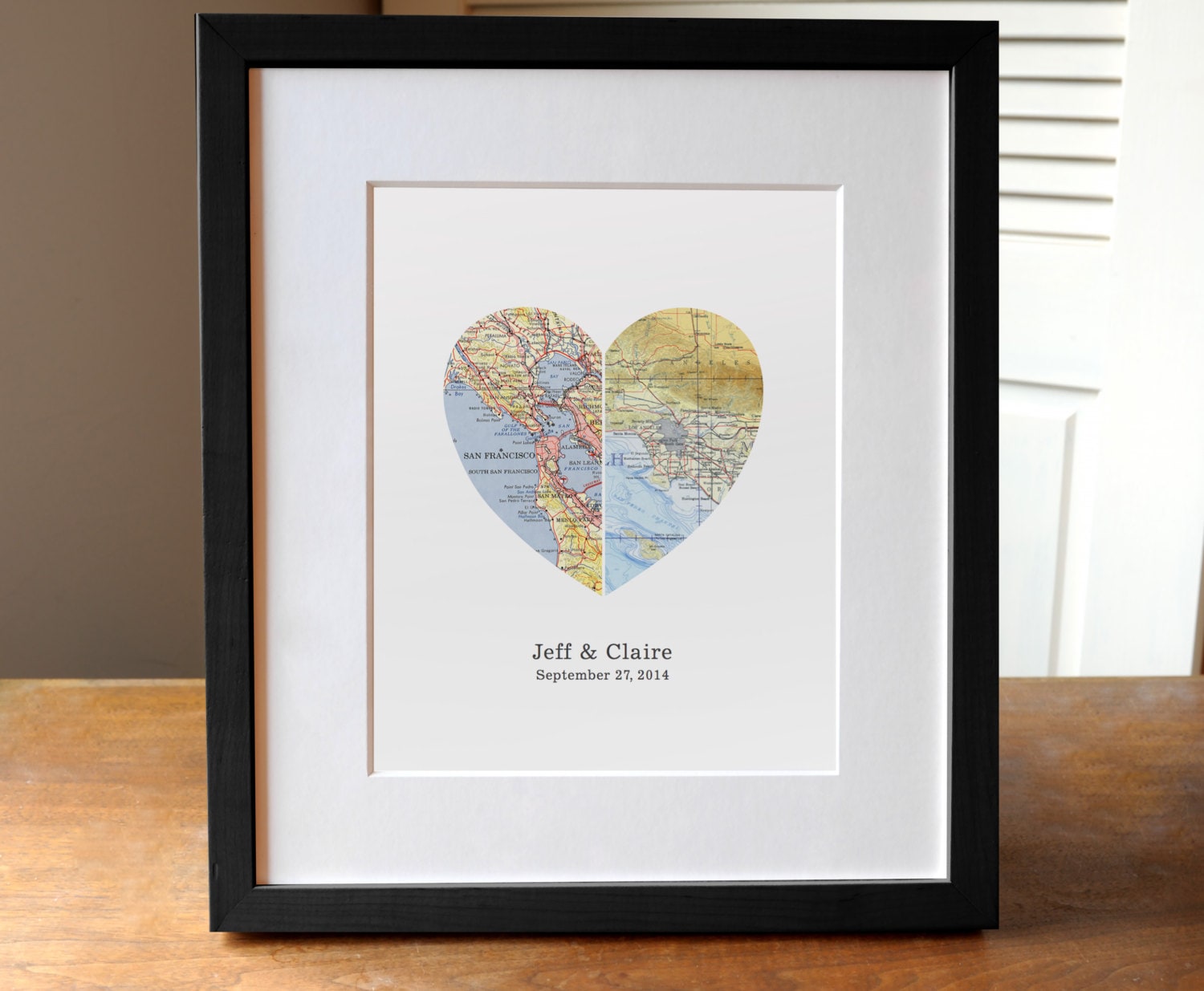 Custom Heart Map Custom Heart Map Art Print, Wedding Anniversary Gift - Etsy
