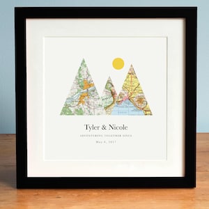 Adventure Together® Map Mountain Personalized Wedding Gift or Anniversary Gift for Couples image 2