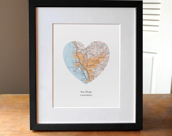 San Diego Heart Map Print: Custom City Art