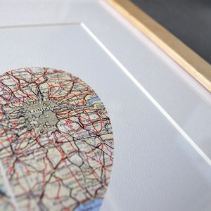 London Heart Print, London Map Print, Heart Map Print, Choose any hometown, Custom Valentines Gift, Valentines Day Print image 3