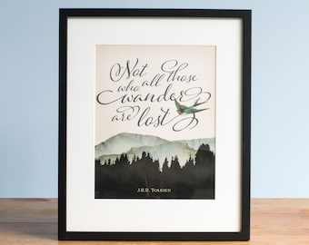 Tolkien Zitat Berg Druck: Literatur Kunst