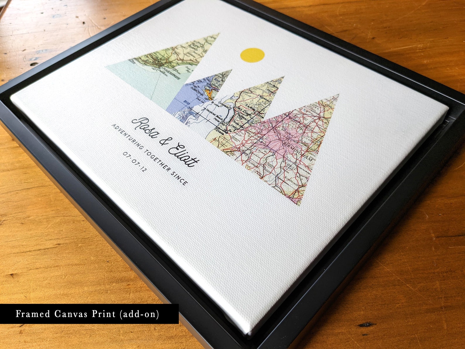 Adventure Together® Map Mountain Personalized Wedding Gift or ...