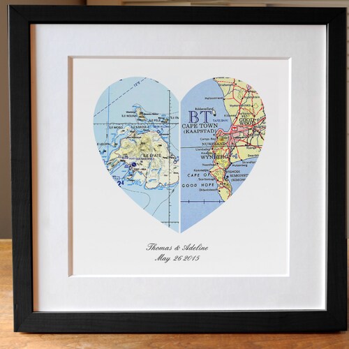 Impression d'art coeur carte personnalisée, cadeau d'anniversaire