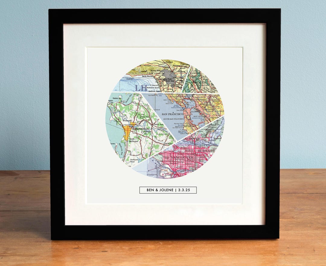 Personalized Circle Map Art Print, Anniversary Gift - Etsy