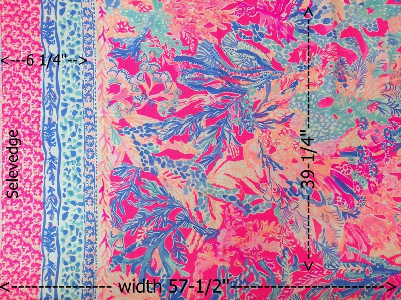 1 Panel Aquadesiac Engineered Cotton Dobby Fabric Lilly 39/'/'