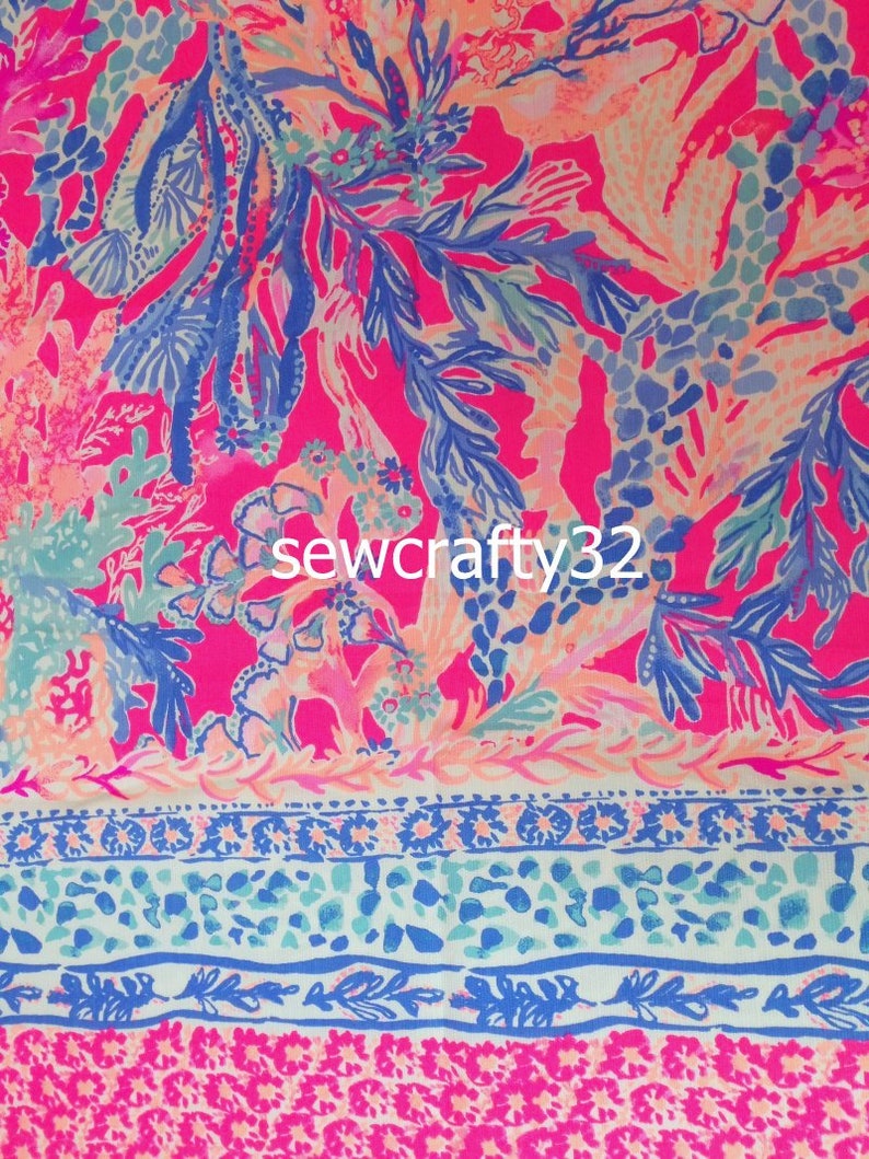 1 Panel Aquadesiac Engineered Cotton Dobby Fabric Lilly 39/'/'