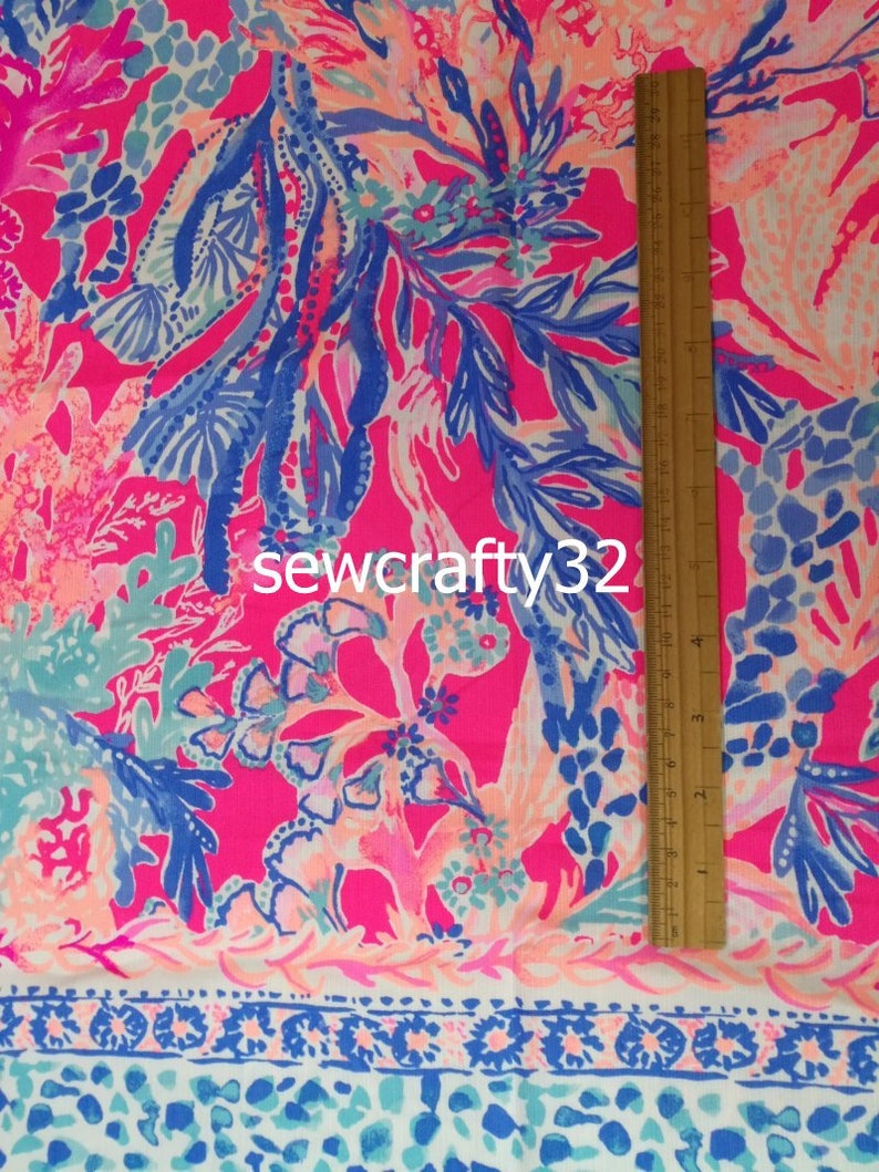 1 Panel Aquadesiac Engineered Cotton Dobby Fabric Lilly 39/'/'