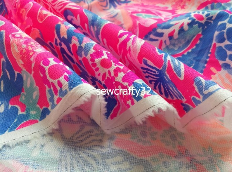 1 Panel Aquadesiac Engineered Cotton Dobby Fabric Lilly 39/'/'