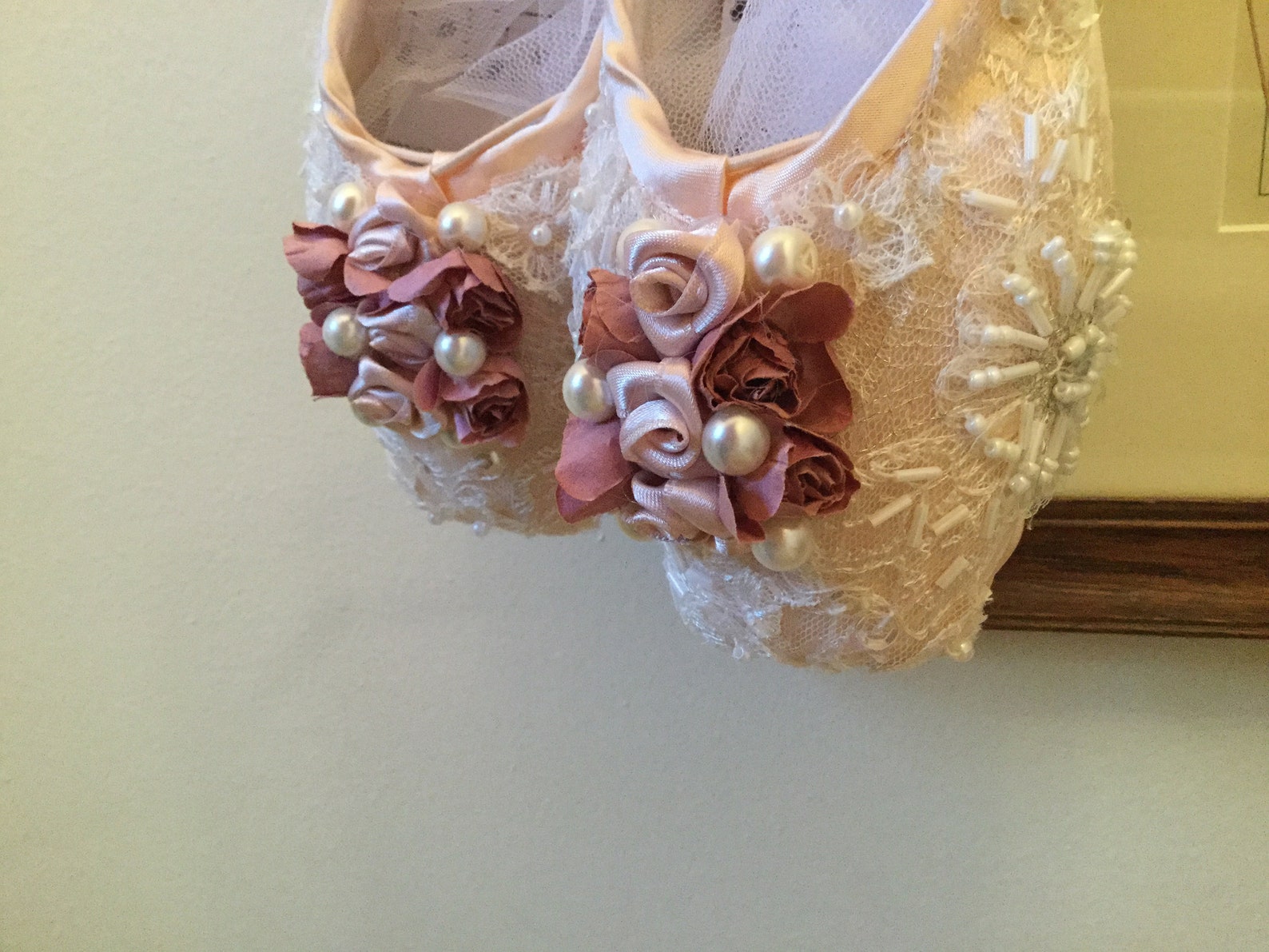 ballet shoes. decorated ballet shoes.