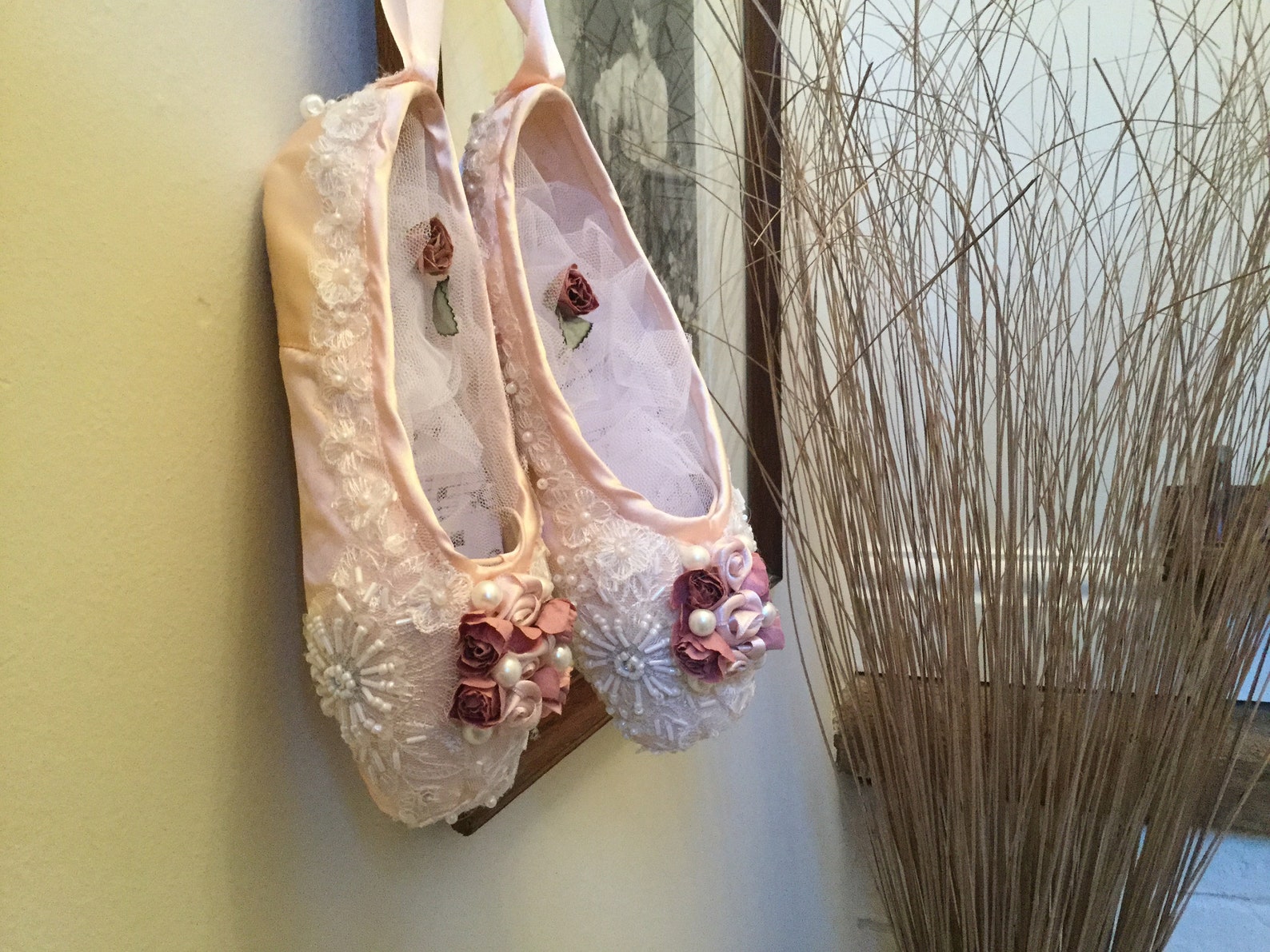 ballet shoes. decorated ballet shoes.