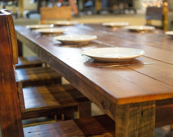 Reclaimed Farm House Table Set with Chairs