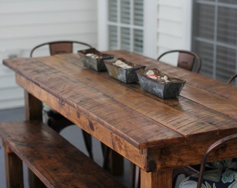 Farm House Table: Made from Salvaged Wood