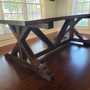 Reclaimed Trestle Harvest Table image 3