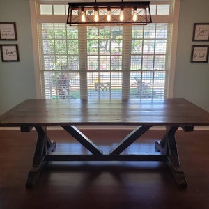Reclaimed Trestle Harvest Table image 2