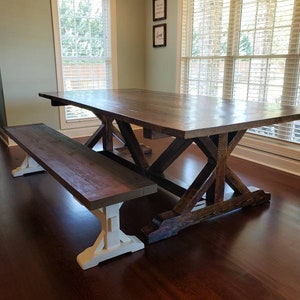 Reclaimed Trestle Harvest Table image 1
