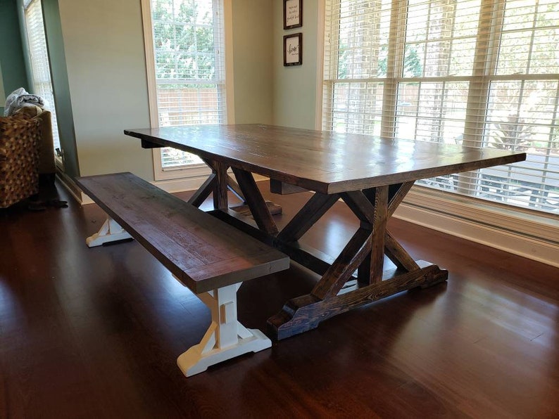 Reclaimed Trestle Harvest Table image 1