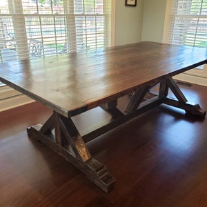 Reclaimed Trestle Harvest Table image 4