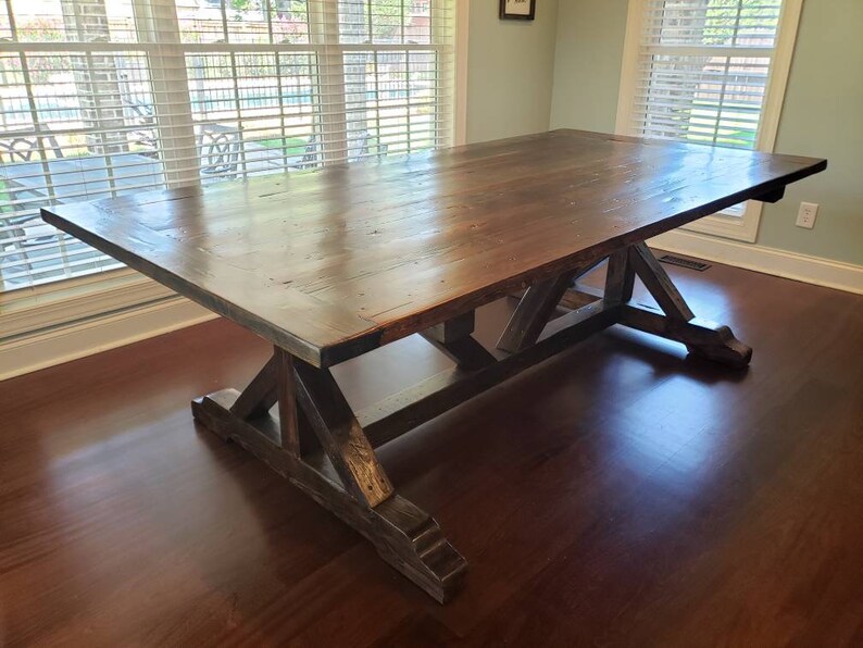 Reclaimed Trestle Harvest Table image 4