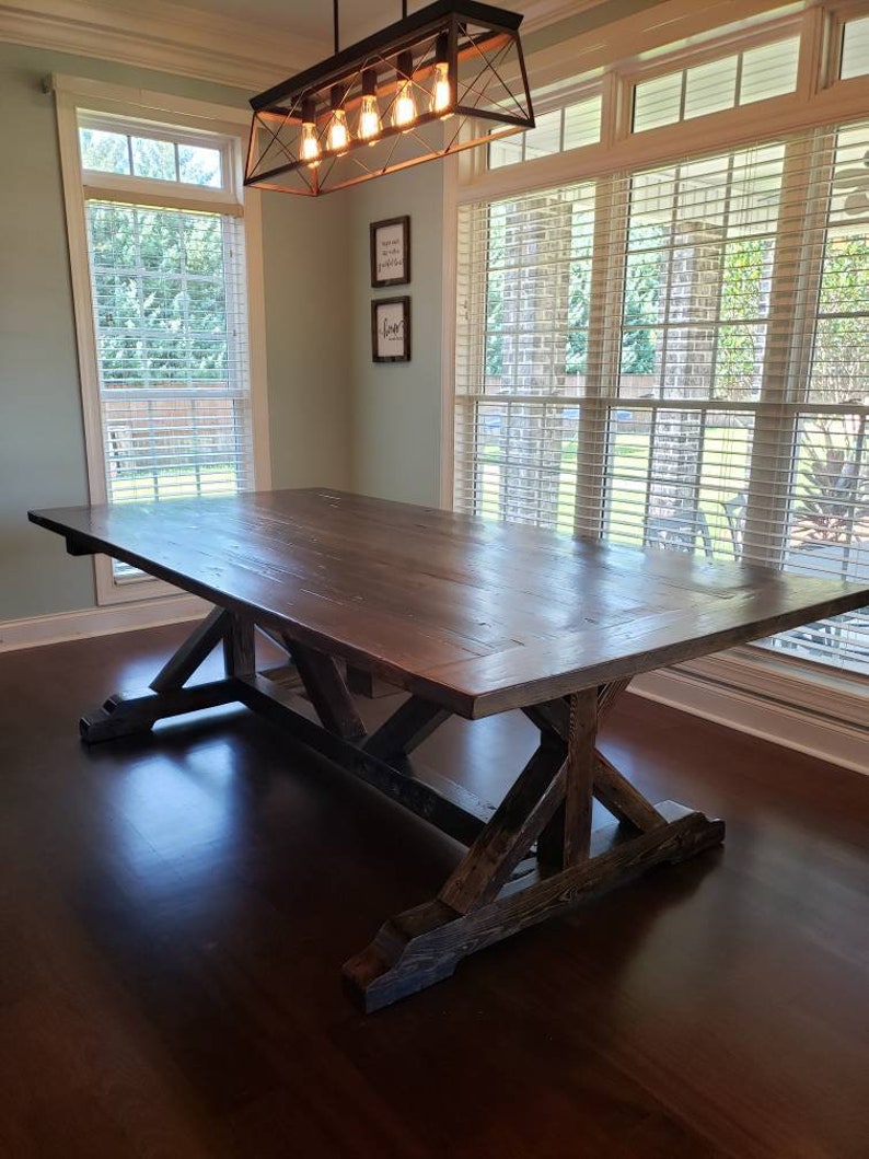 Reclaimed Trestle Harvest Table image 5