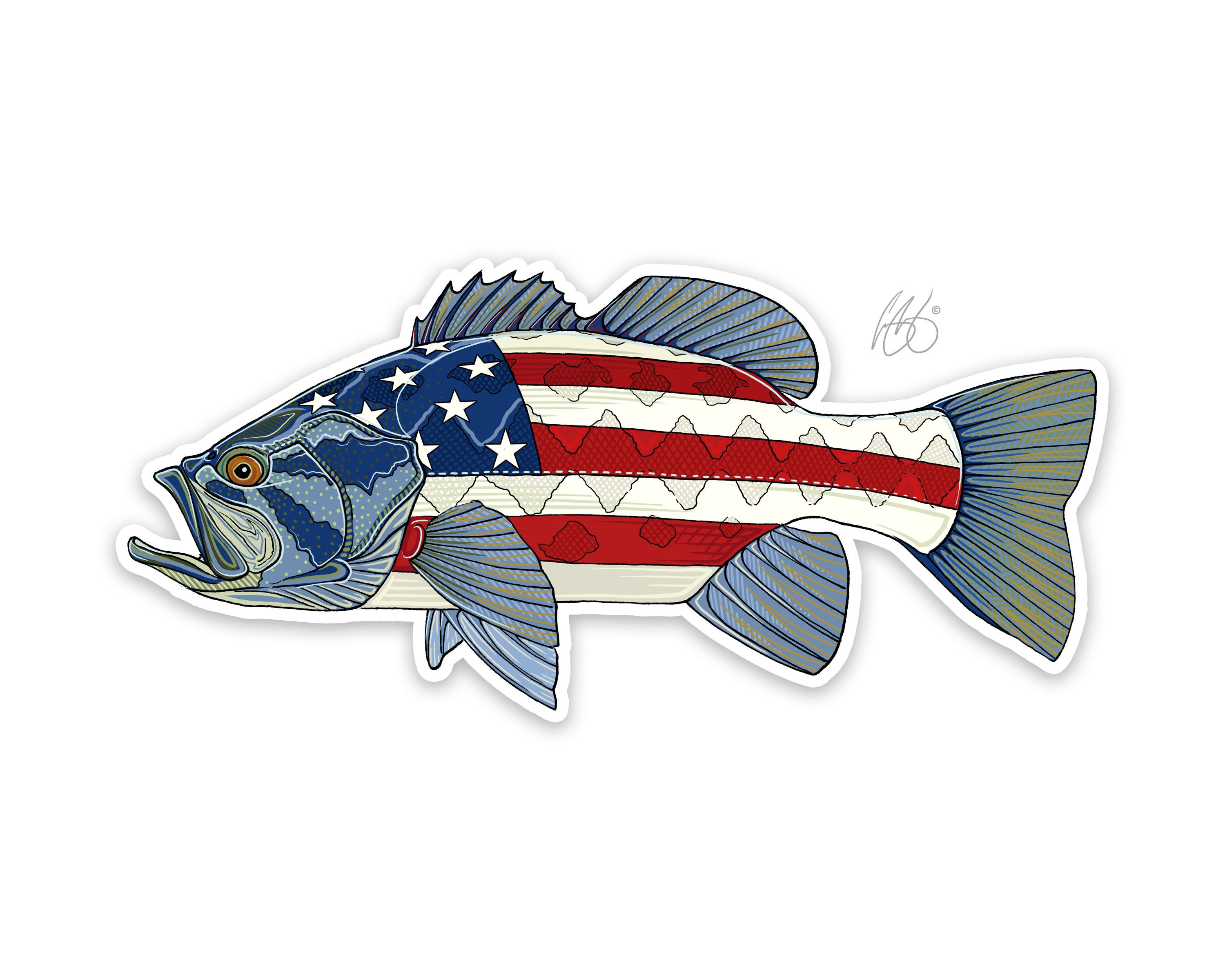 Download USA Largemouth Bass Decal | Etsy