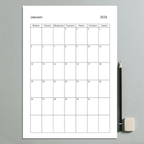 2026 calendar template: editable printable, commercial use ...