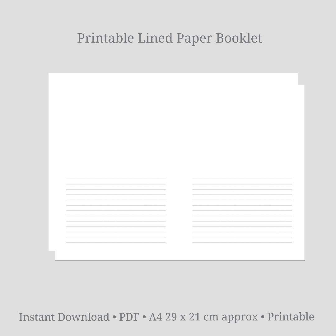 Printable Lined Paper Booklet Template: A4 to A5 (PDF Download) - Etsy
