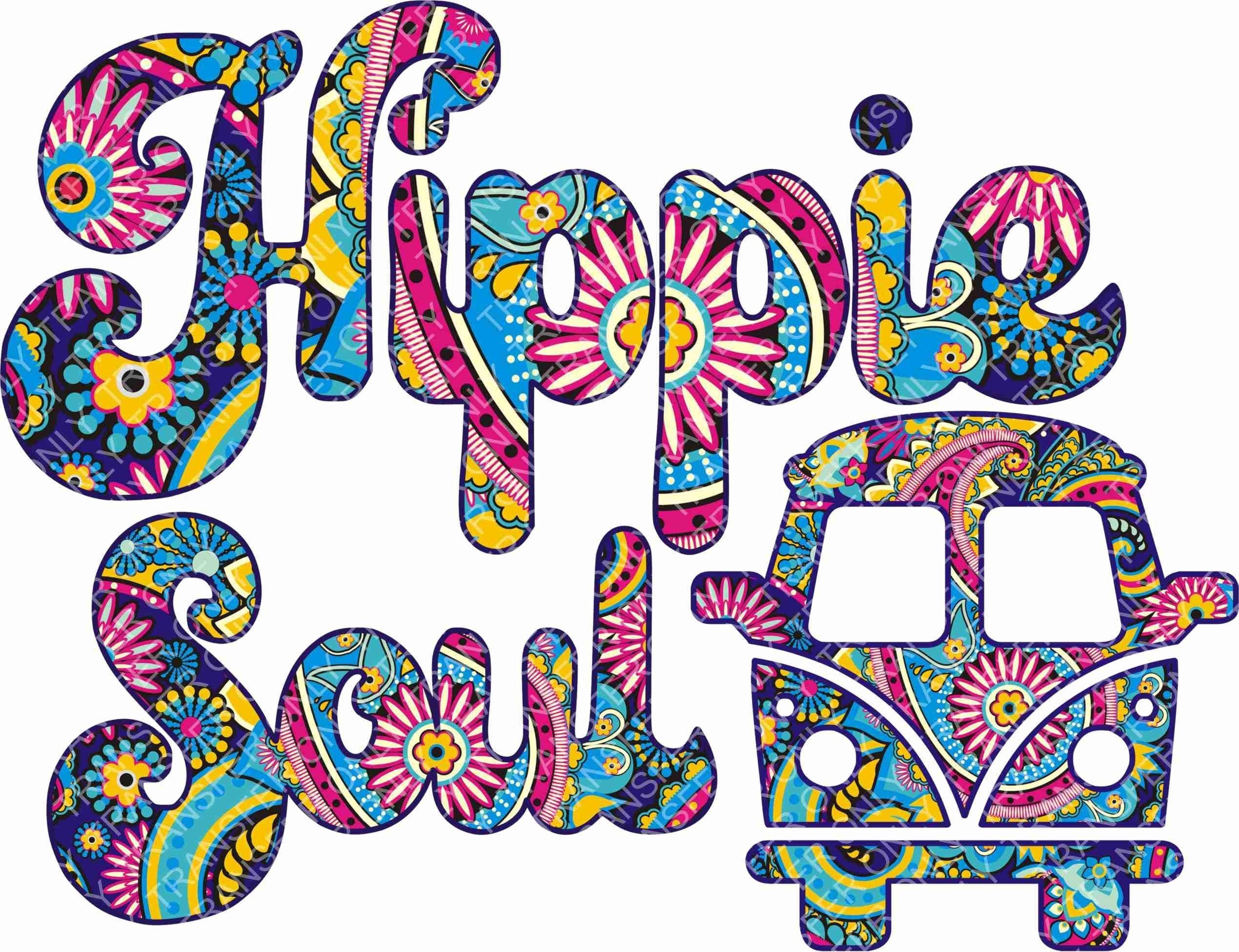Hippie Soul Digital Design PNG, VW bus hippie, Png,  Sublimation desi…