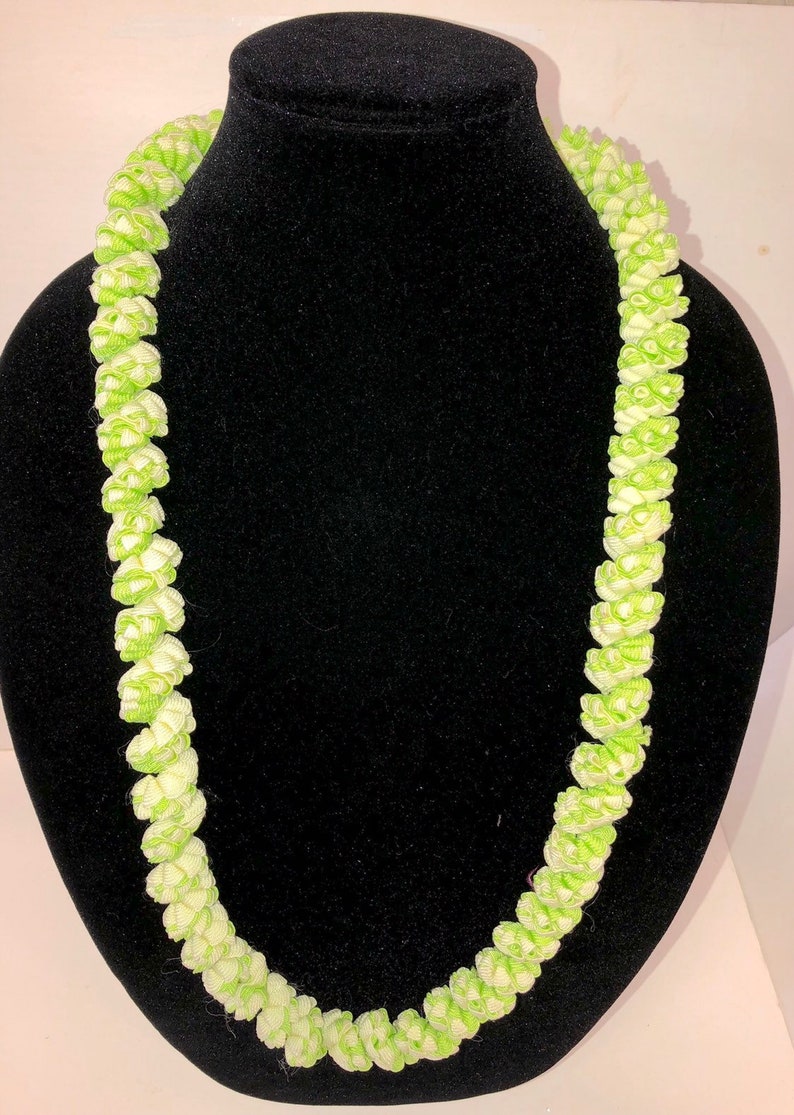 Ribbon lei pikake Hawaiian Wedding lei handmade ribbon leis Etsy