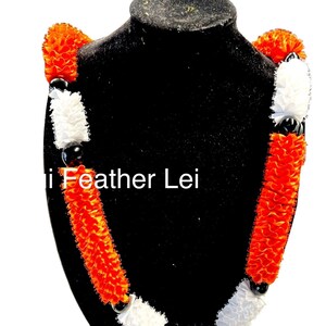 Custom OSU Hawaiian everlasting lei choice of 3 colors with black kukui ribbon lei. Gift Authentic Hawaii graduation retirement birthday Lei