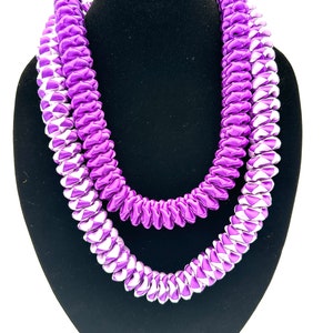Everlasting ribbon lei handmade from Maui Feather Lei. Various colors, lightweight lei wear over and over