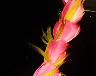 Crea una collana di piume hawaiana, impara a realizzare una collana di piume, crea una collana di piume autentica, tutorial completo per una collana di piume, SPEDIZIONE GRATUITA