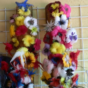 Diy veren bloem tutorial Half ounce Mixed Feathers draad en richting