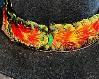 Peacock & Pheasant Feather Lei Hulu Hatband - Hawaiian  display picture 3