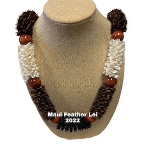 Hawaiian everlasting lei handmade Maui Hawaii,  lovely brown/beige/black  kukui ribbon lei . Ever lasting memories for life special moments