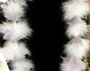 3 White Lehua feather Lei, mothers day gifts wedding parties, affordable lei Hawaii blossom lei